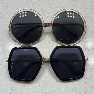 Gold and Black Sunglasses Set